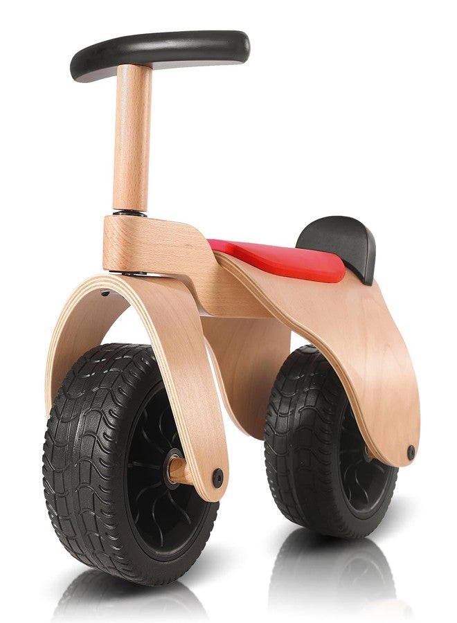 KRIDDO Wooden Baby Balance Bike 1 Year Old, Wide Wheels for Stable and Smooth Ride, Boy Girl First Balance Bike Gift for 12 Month to 3 Year, Non-Sharp Parts, Soft Seat, Red - Image 1